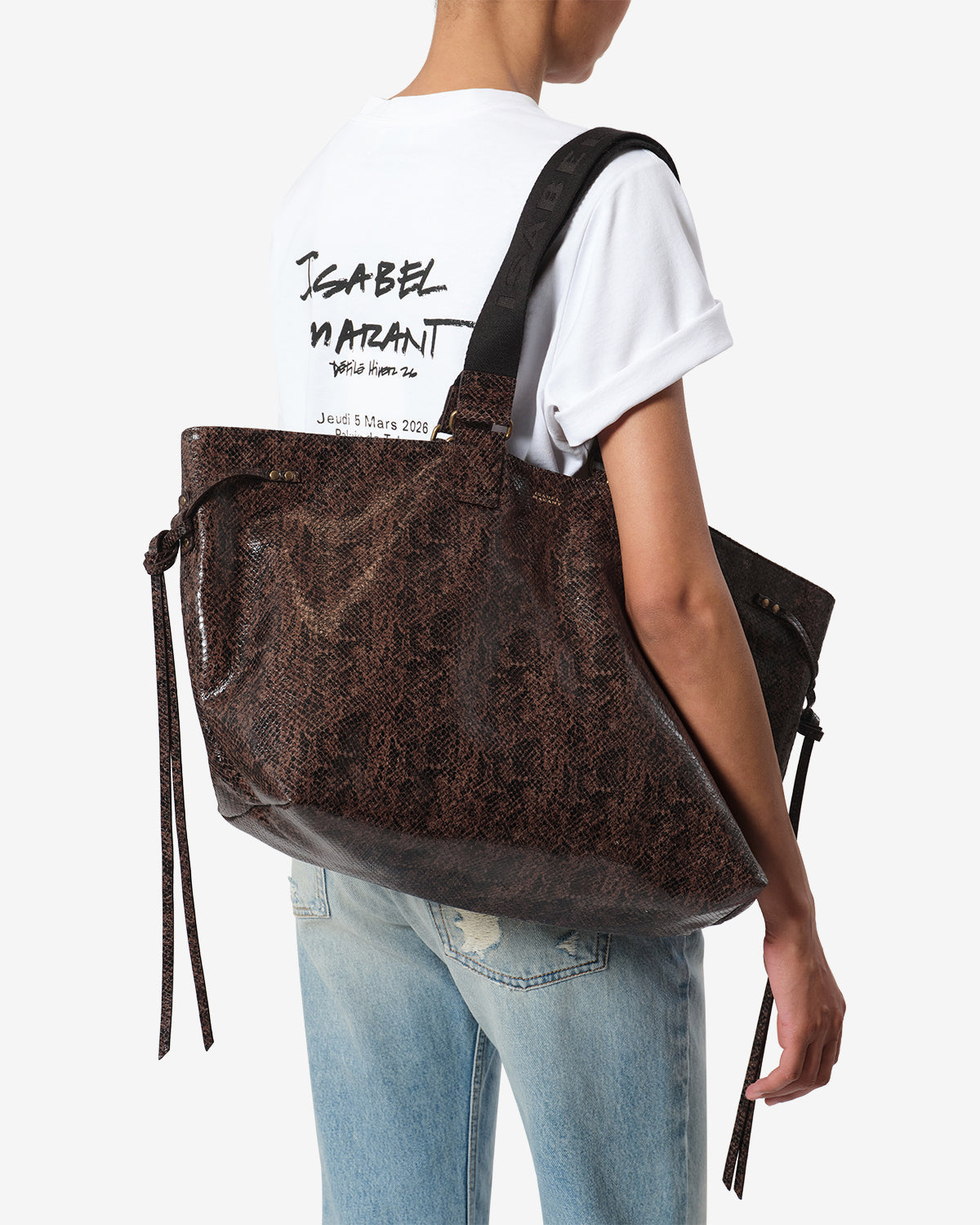 Wardy bag in python-effect leather