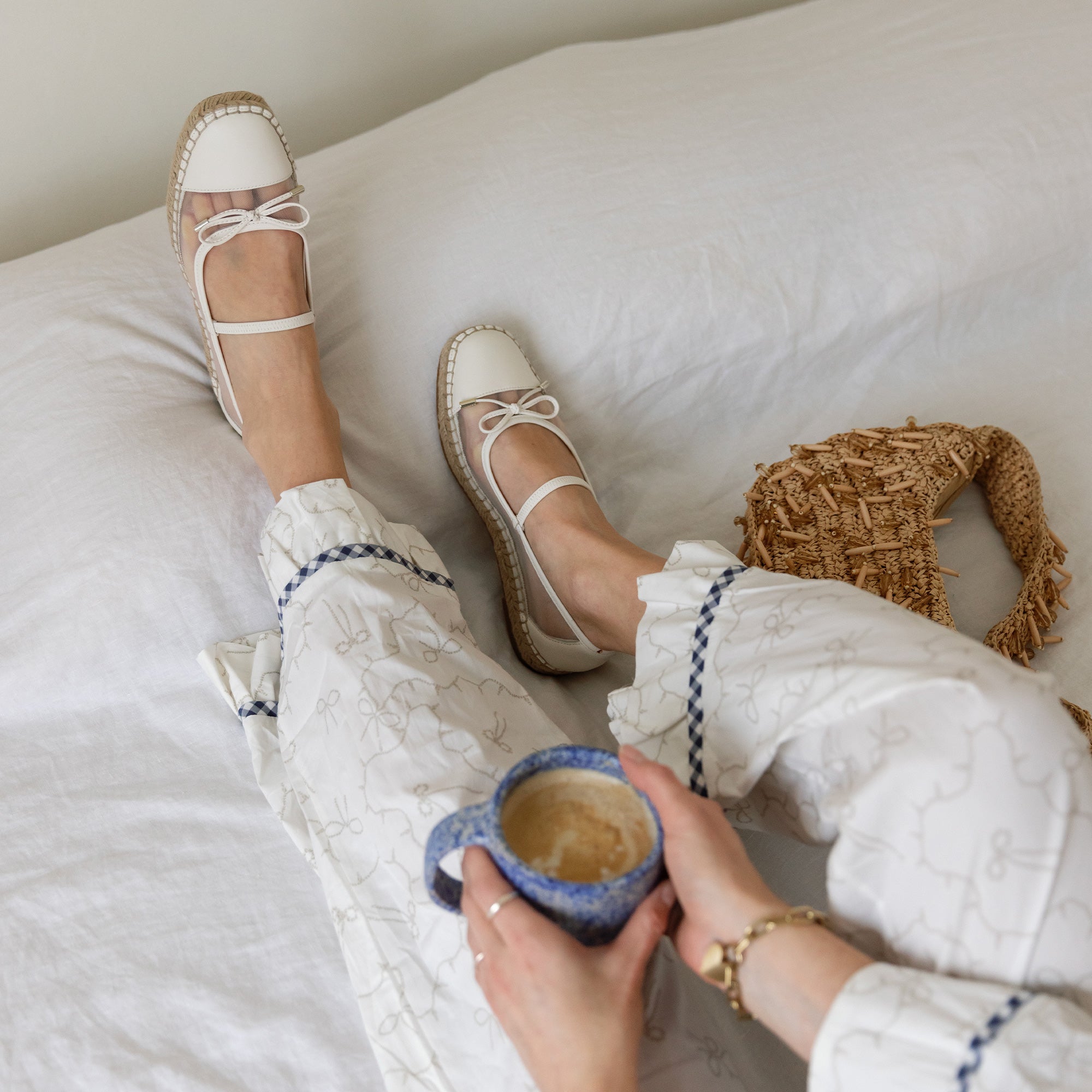 CAMBRE BALLET FLATS WHITE MESH