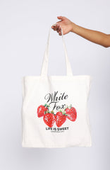 Life Is Sweet Tote Bag Off White
