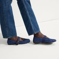 The Max Buckle Mary Jane - Blue Tweed