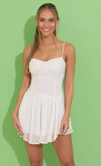 Fit and Flare Dress in White