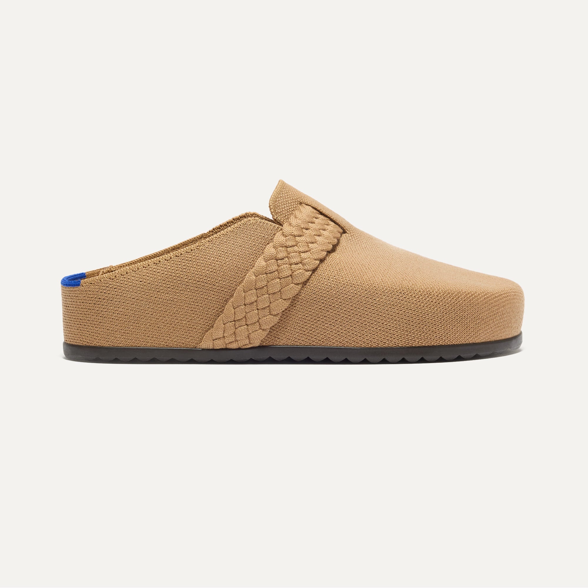 The Braid Clog in Butternut shown from the side.