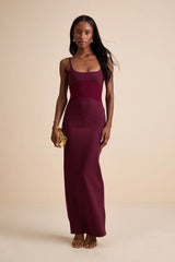 Lasandra Plum Sleeveless Column Maxi Dress