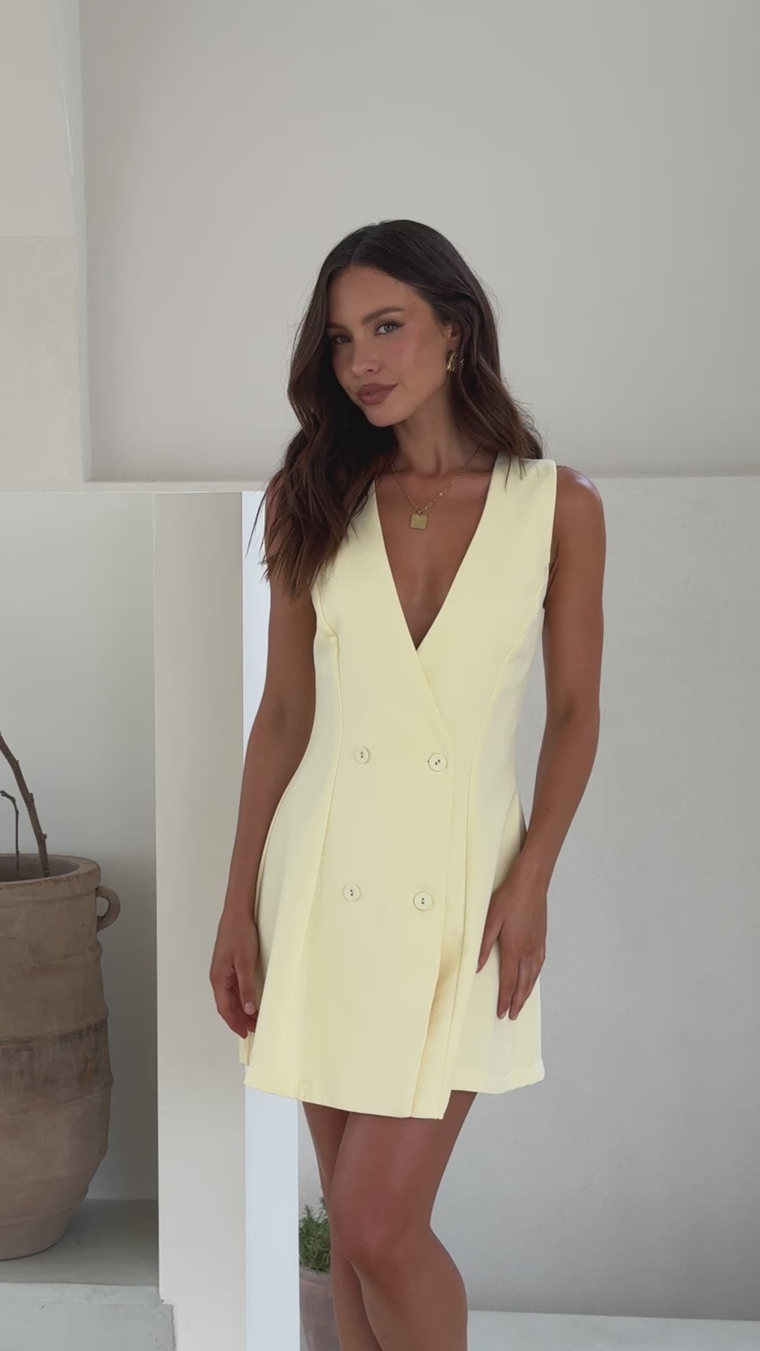 Hani Mini Dress - Soft Yellow