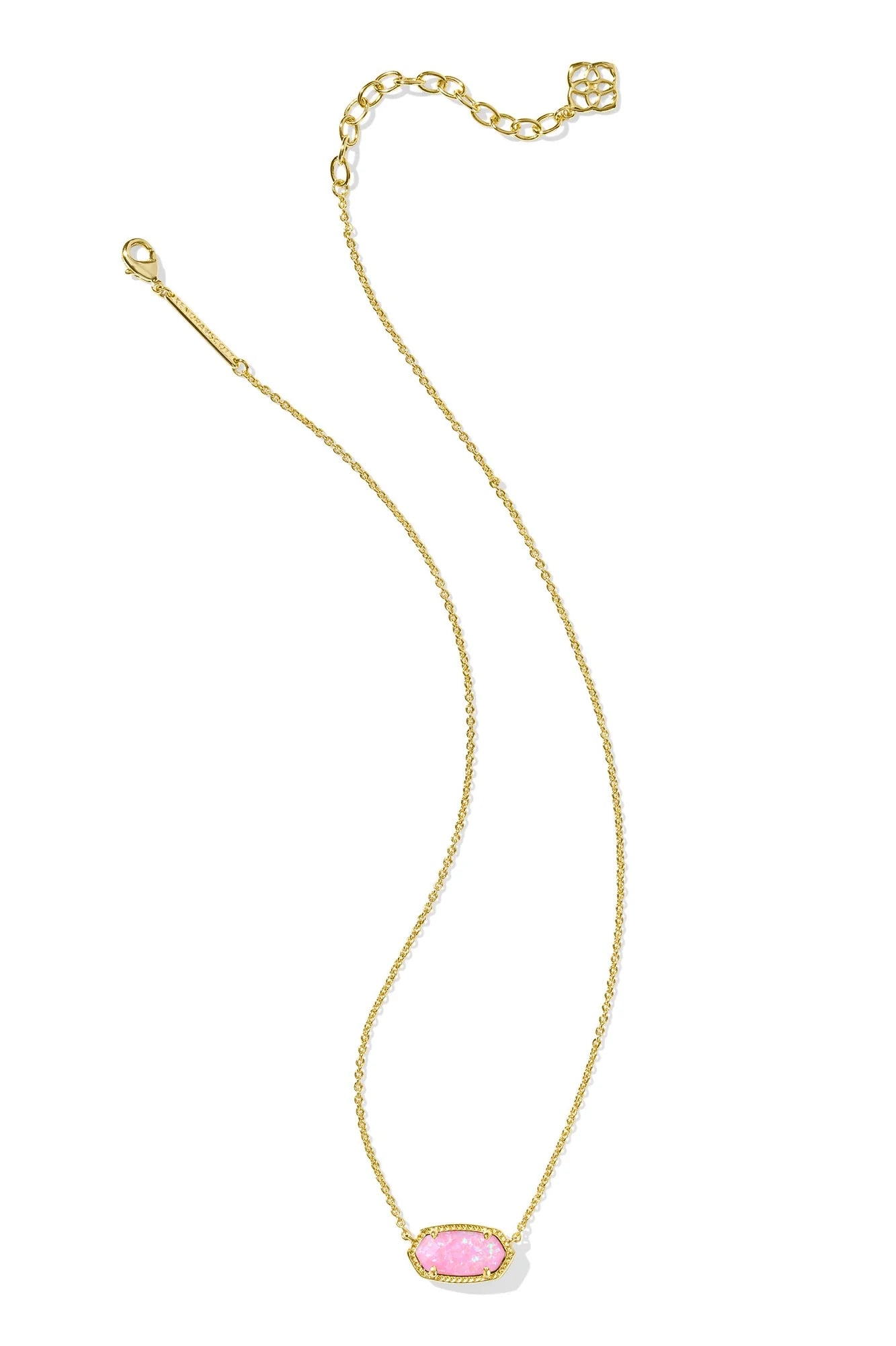 Elisa Gold Short Pendant Necklace Teal Kyocera Opal
