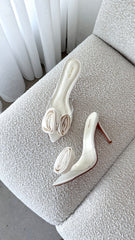 Casey Heel - Ivory Satin