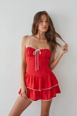 Fiorella Open Back Ruffle Mini Dress