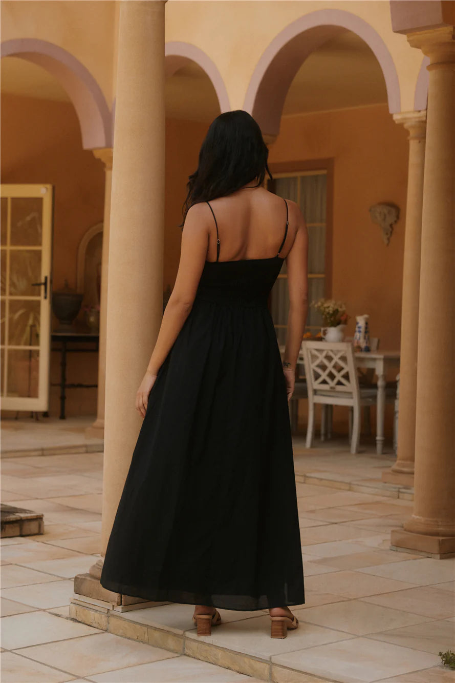 Whispering Willow Maxi Dress Black