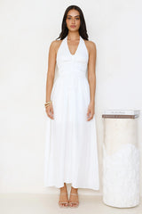 Ocean Kiss Halter Maxi Dress White