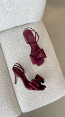 Gabby Heel - Burgundy Satin