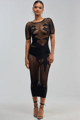 CLUB HOPPER SUPER STRETCH BODYCON MAXI IN BLACK