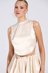 CITY POPPIN CROPPED OPEN BACK BLOUSE