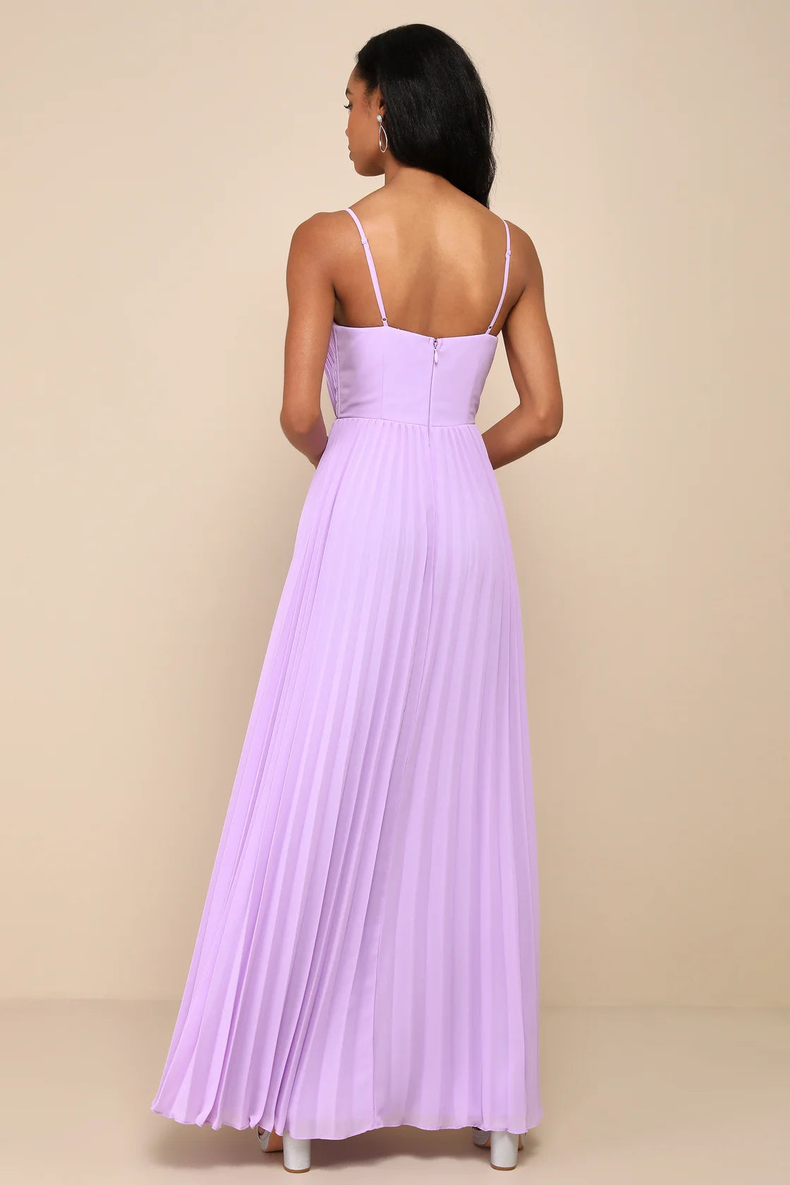 Admirable Elegance Light Pink Pleated Bustier Maxi Dress