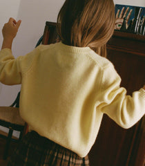 BABETTE CASHMERE CARDIGAN -- BUTTERCUP FLORAL EMBROIDERY