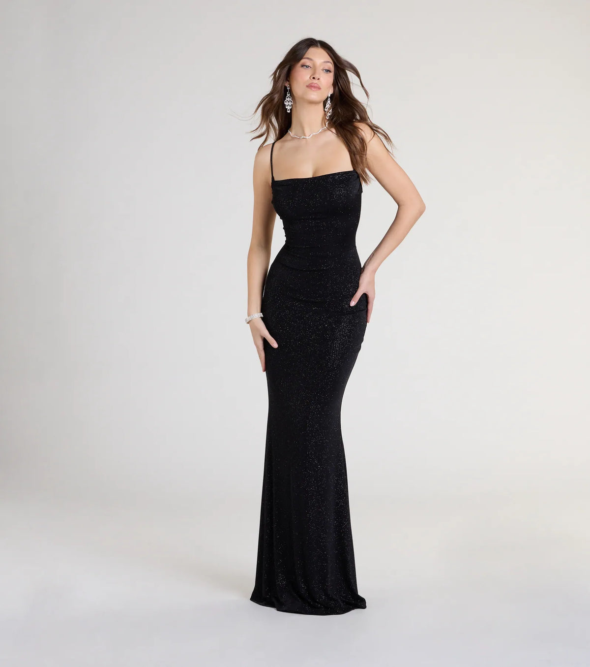 Joan Lace-Up Mermaid Glitter Formal Dress