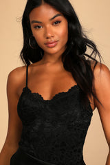 Midnight Romance Black Lace Bodysuit