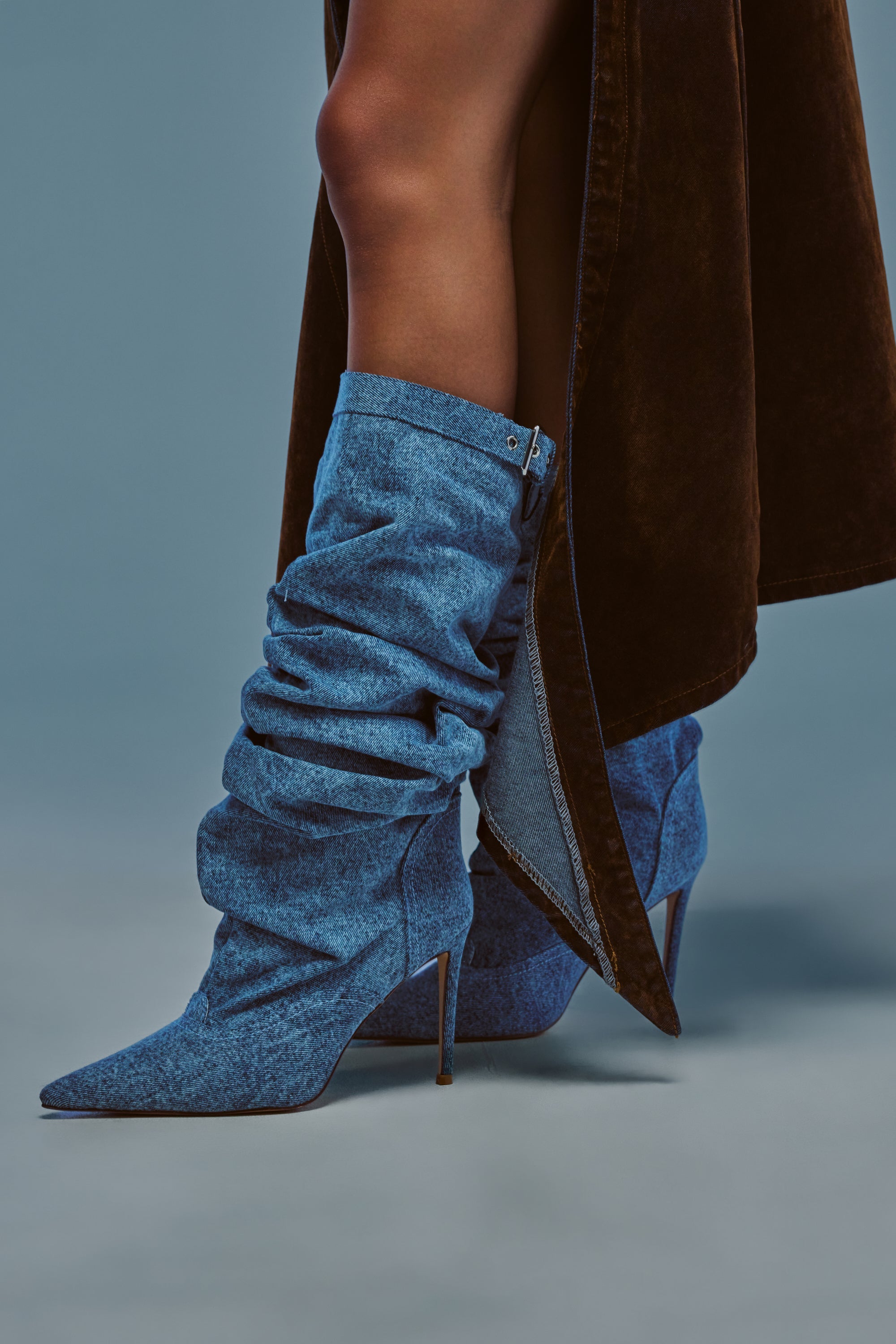 AZALEA WANG DARIA DENIM STILETTO BOOT