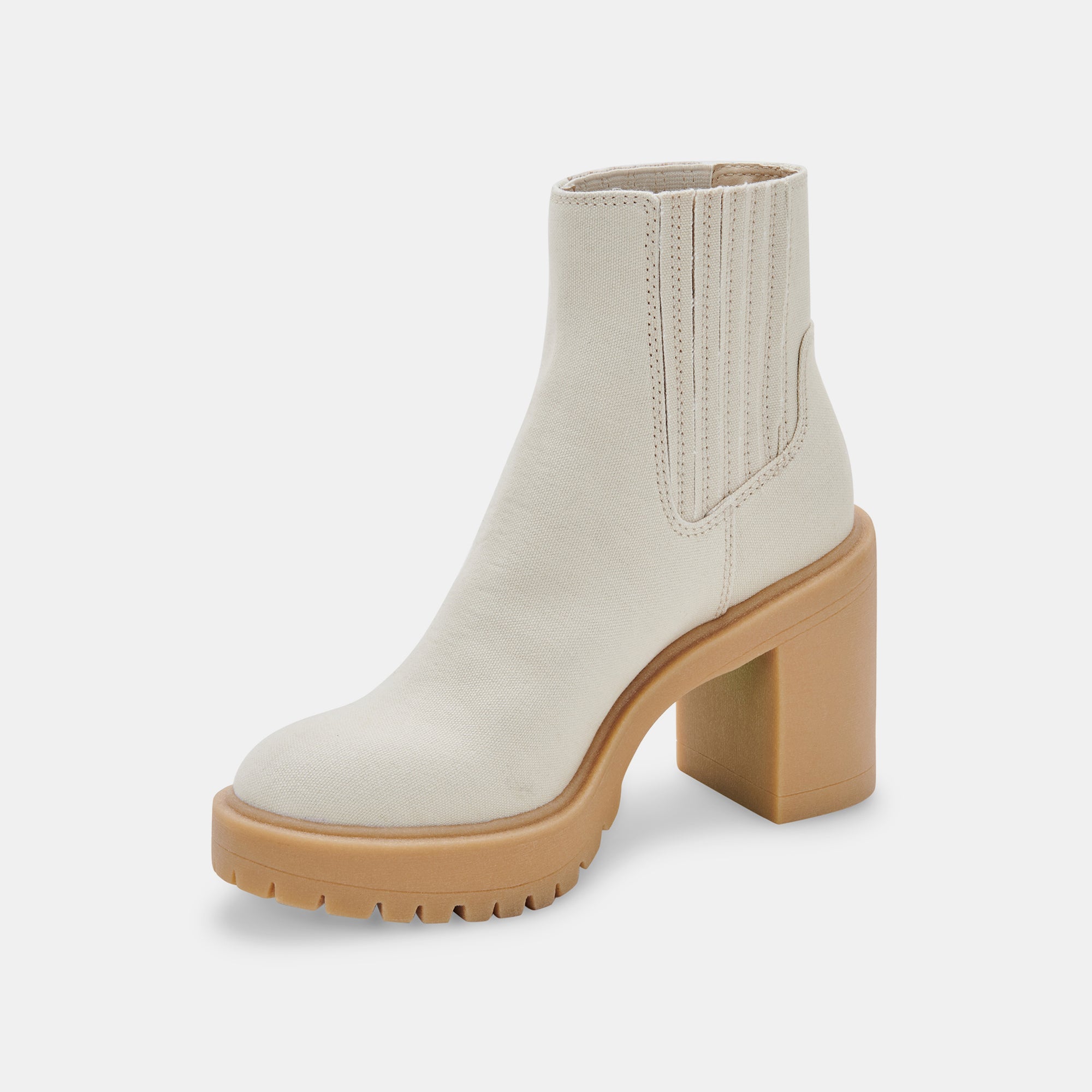 CASTER BOOTIES SANDSTONE CANVAS - re:vita