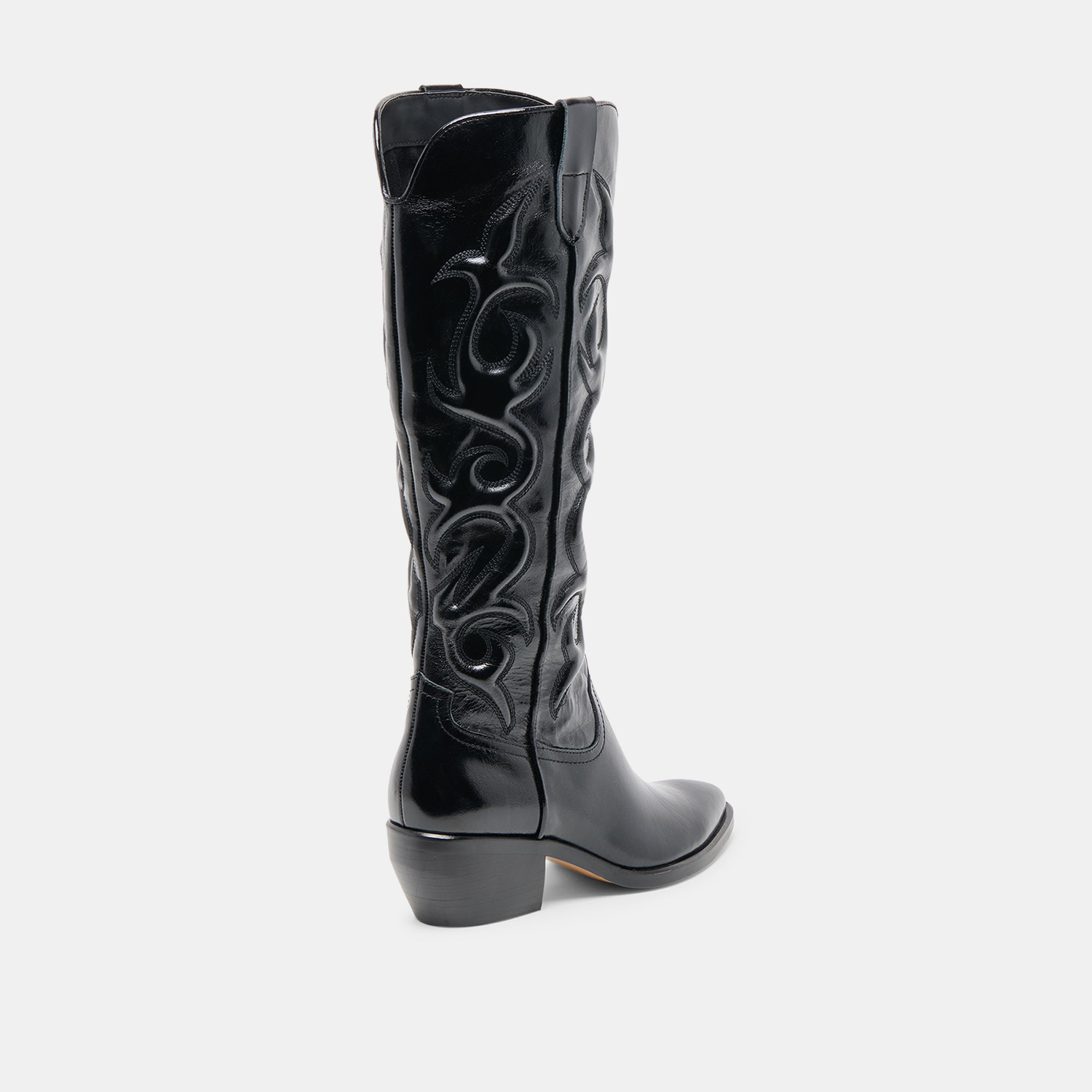 MIRLA EXTRA WIDE CALF BOOTS BLACK LEATHER