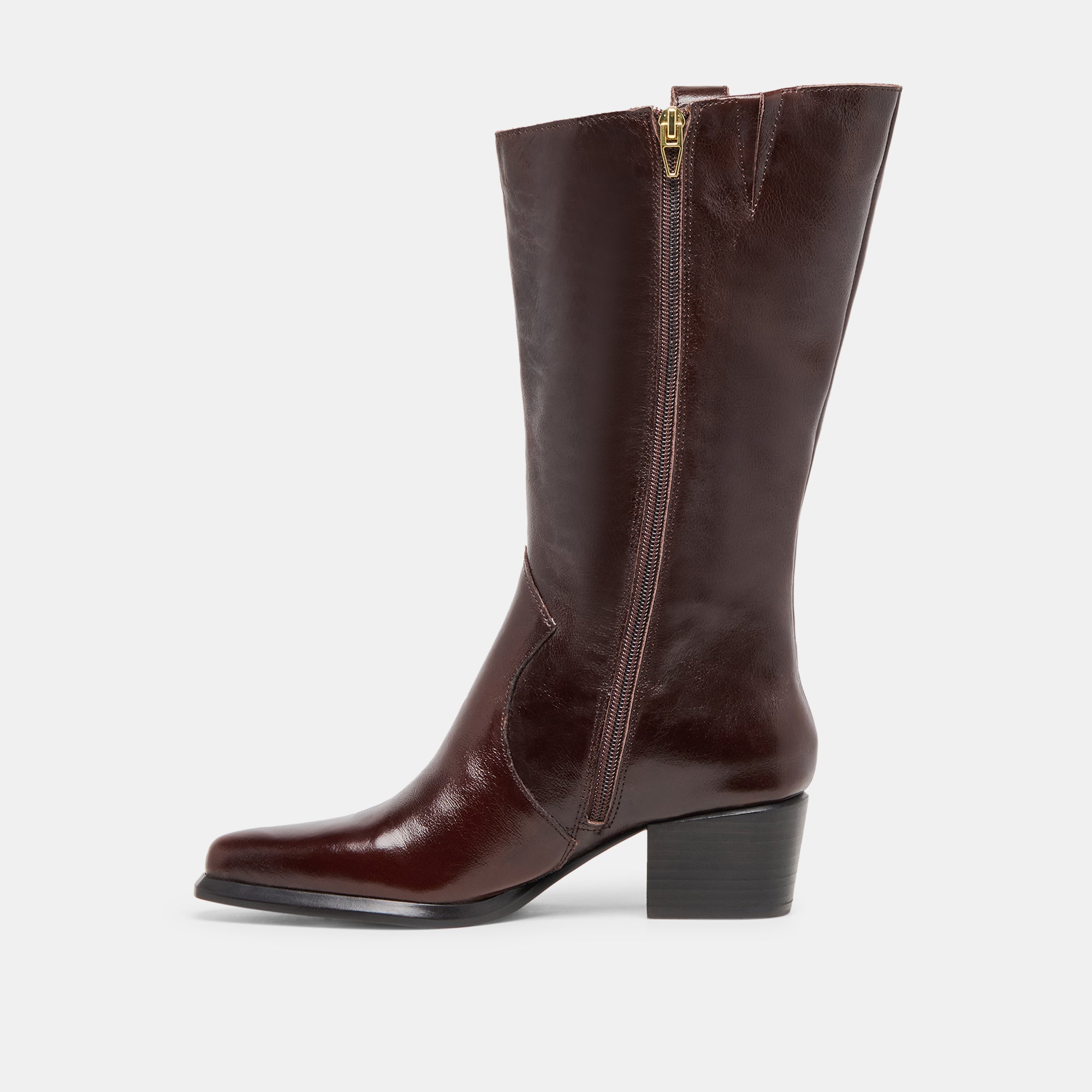 VERN WIDE CALF BOOTS CHOCOLATE LEATHER