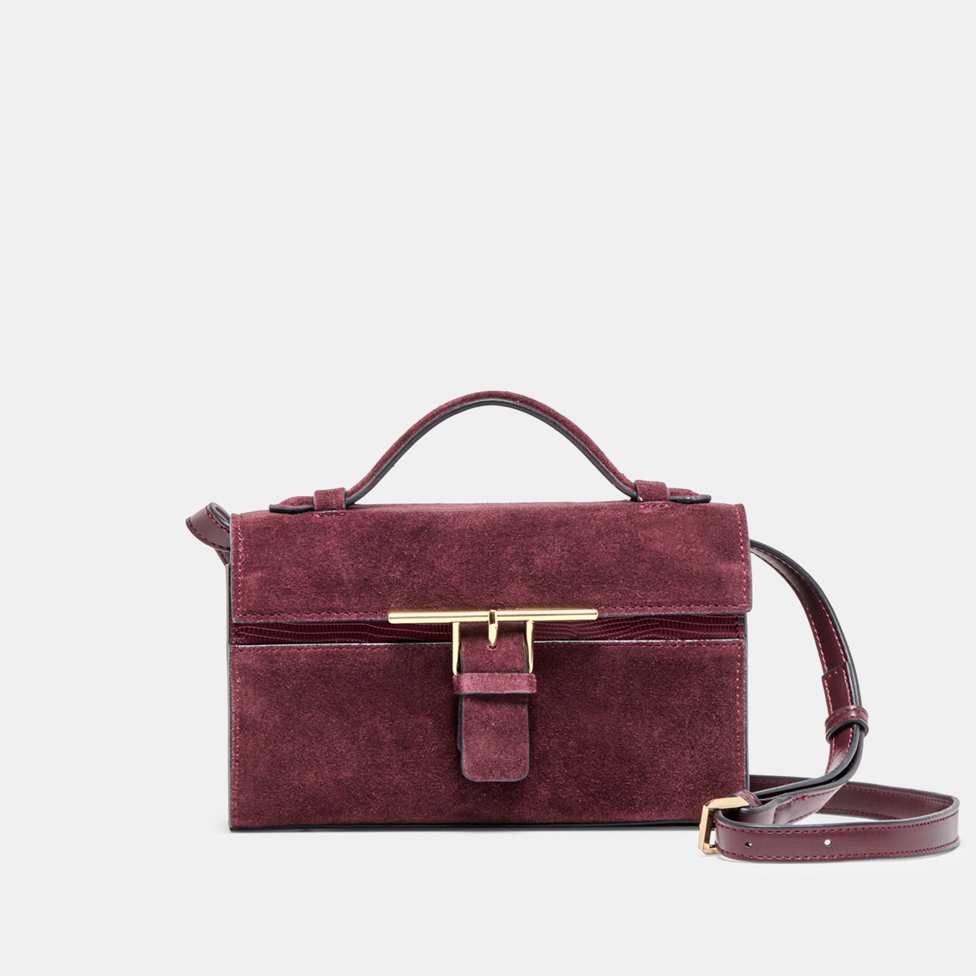 ZANNONE CROSSBODY BURGUNDY SUEDE
