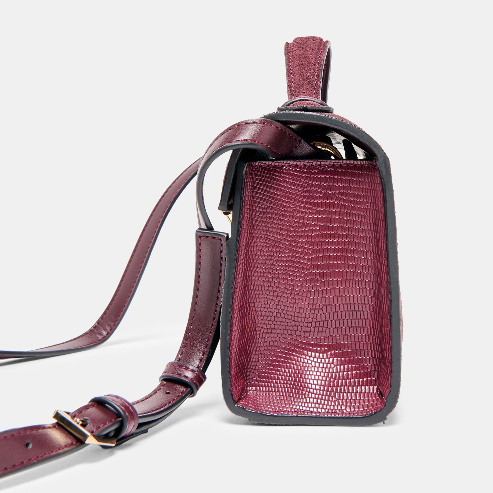 ZANNONE CROSSBODY BURGUNDY SUEDE