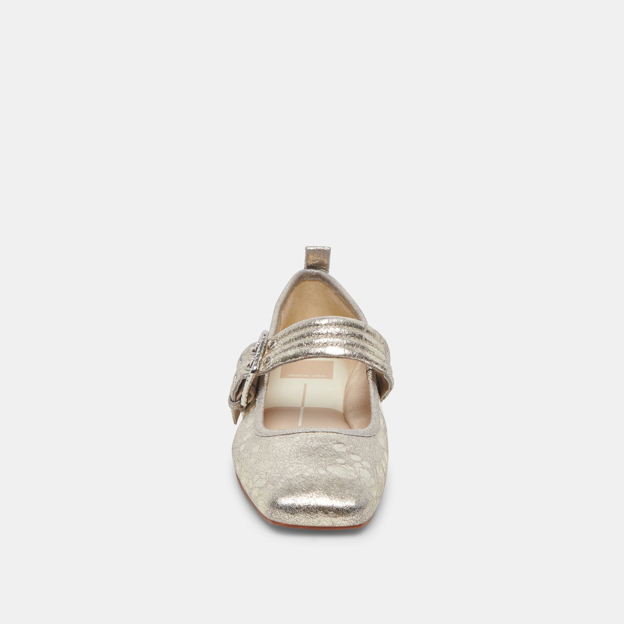 ARORA BALLET FLATS PLATINUM DISTRESSED LEATHER - re:vita