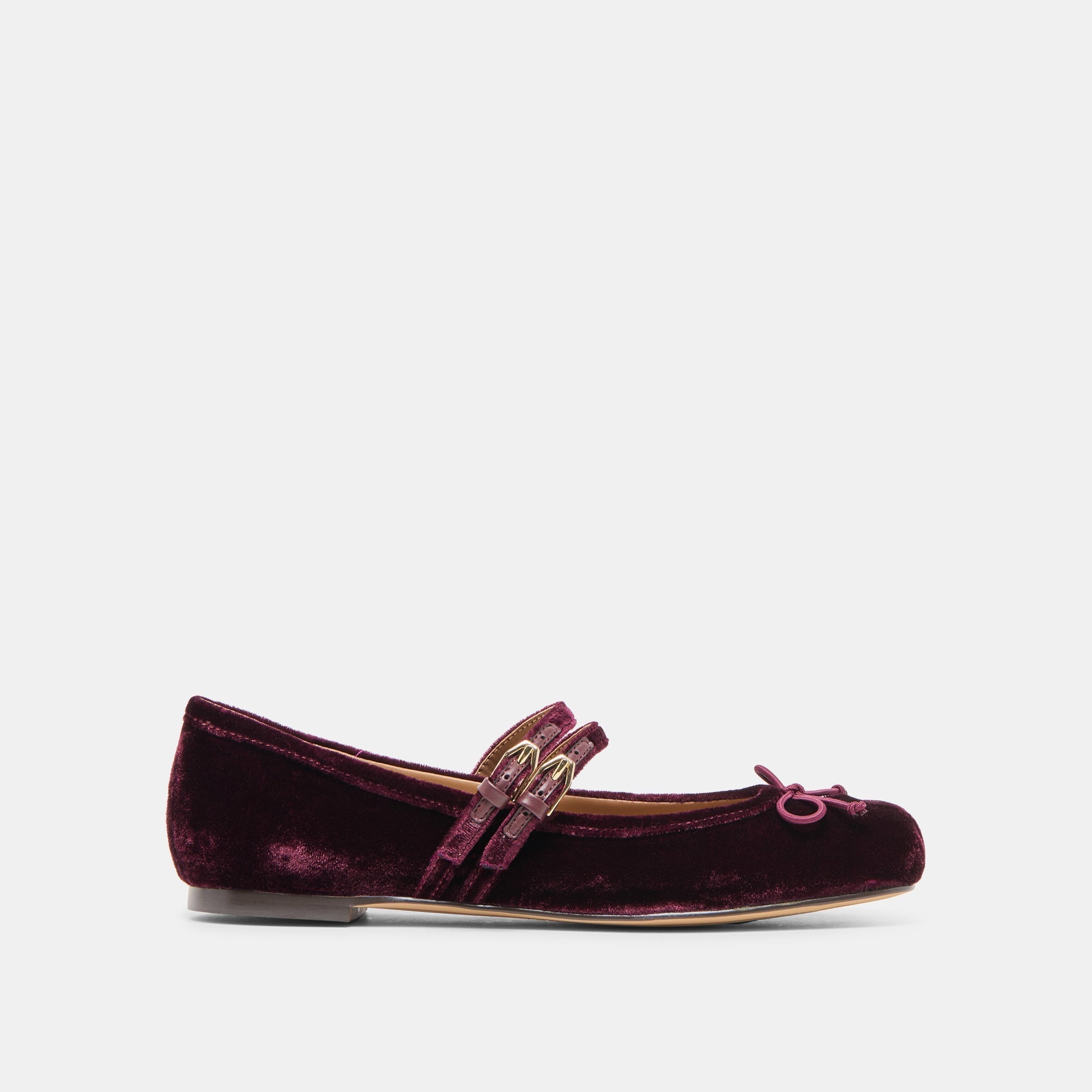GIBSEN BALLET FLATS BURGUNDY VELVET