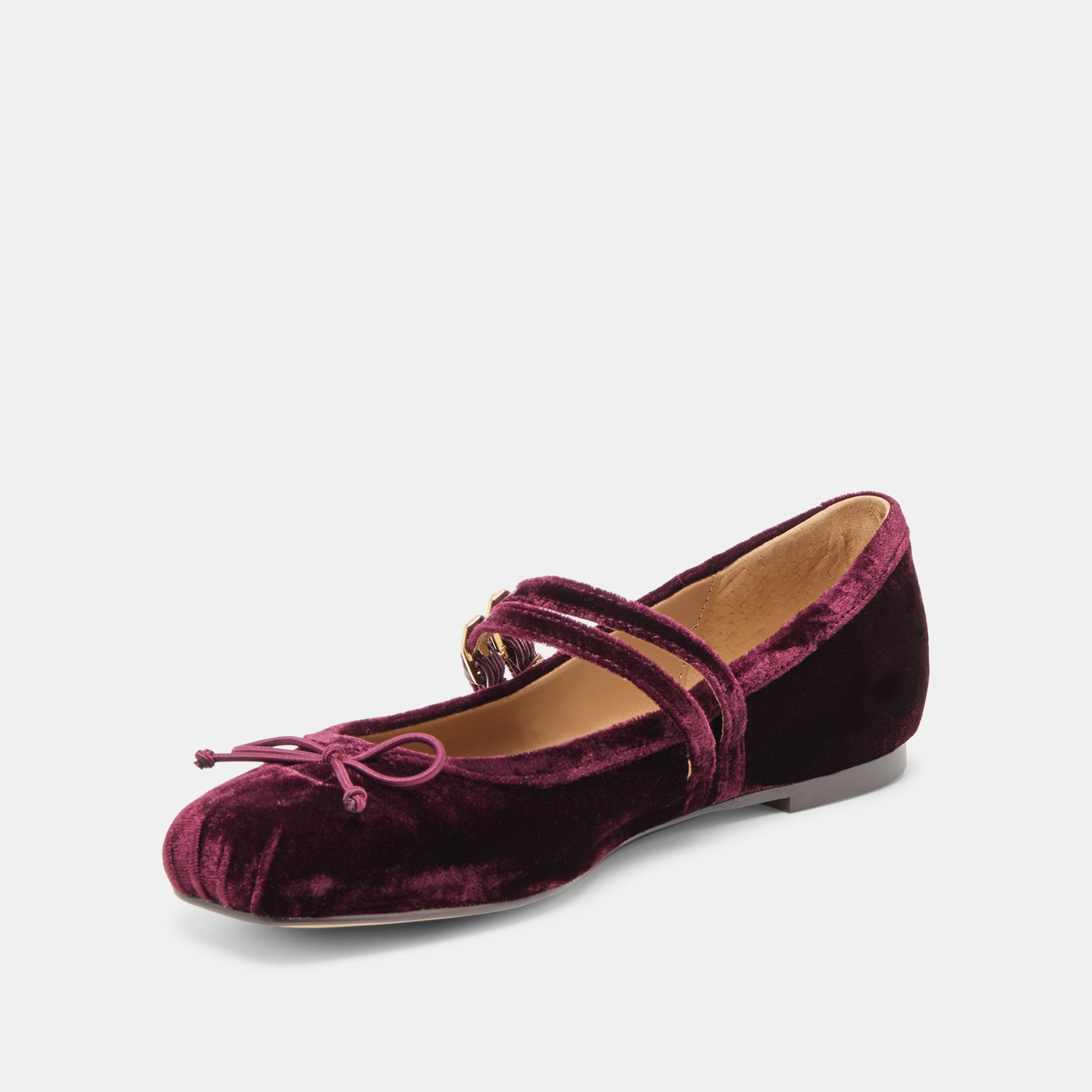 GIBSEN BALLET FLATS BURGUNDY VELVET
