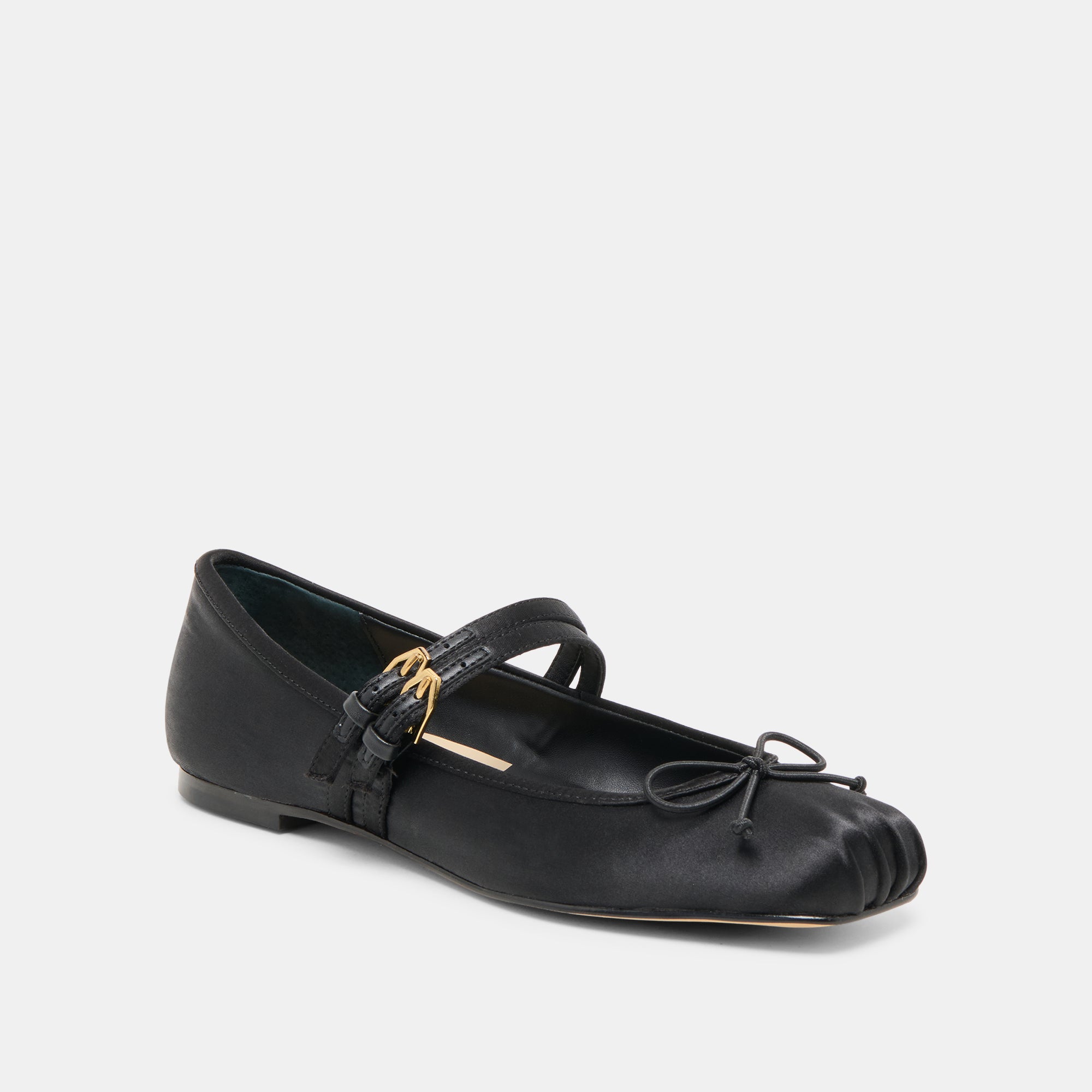 GIBSEN BALLET FLATS ONYX SATIN