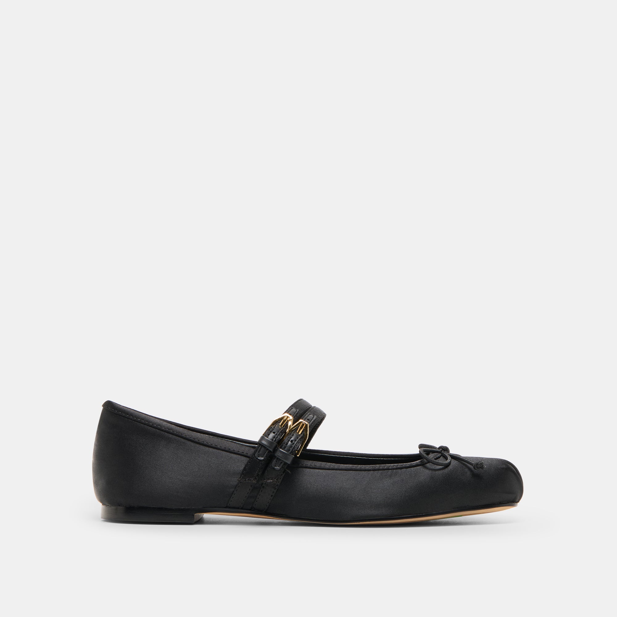 GIBSEN BALLET FLATS ONYX SATIN