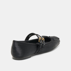 GIBSEN BALLET FLATS ONYX SATIN