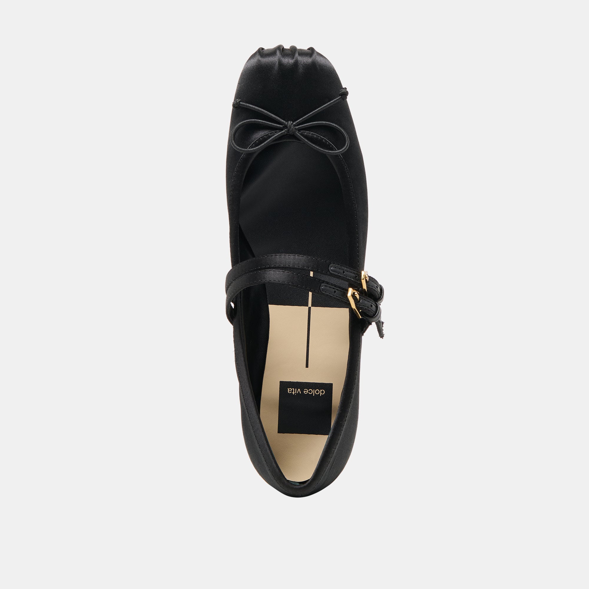 GIBSEN BALLET FLATS ONYX SATIN