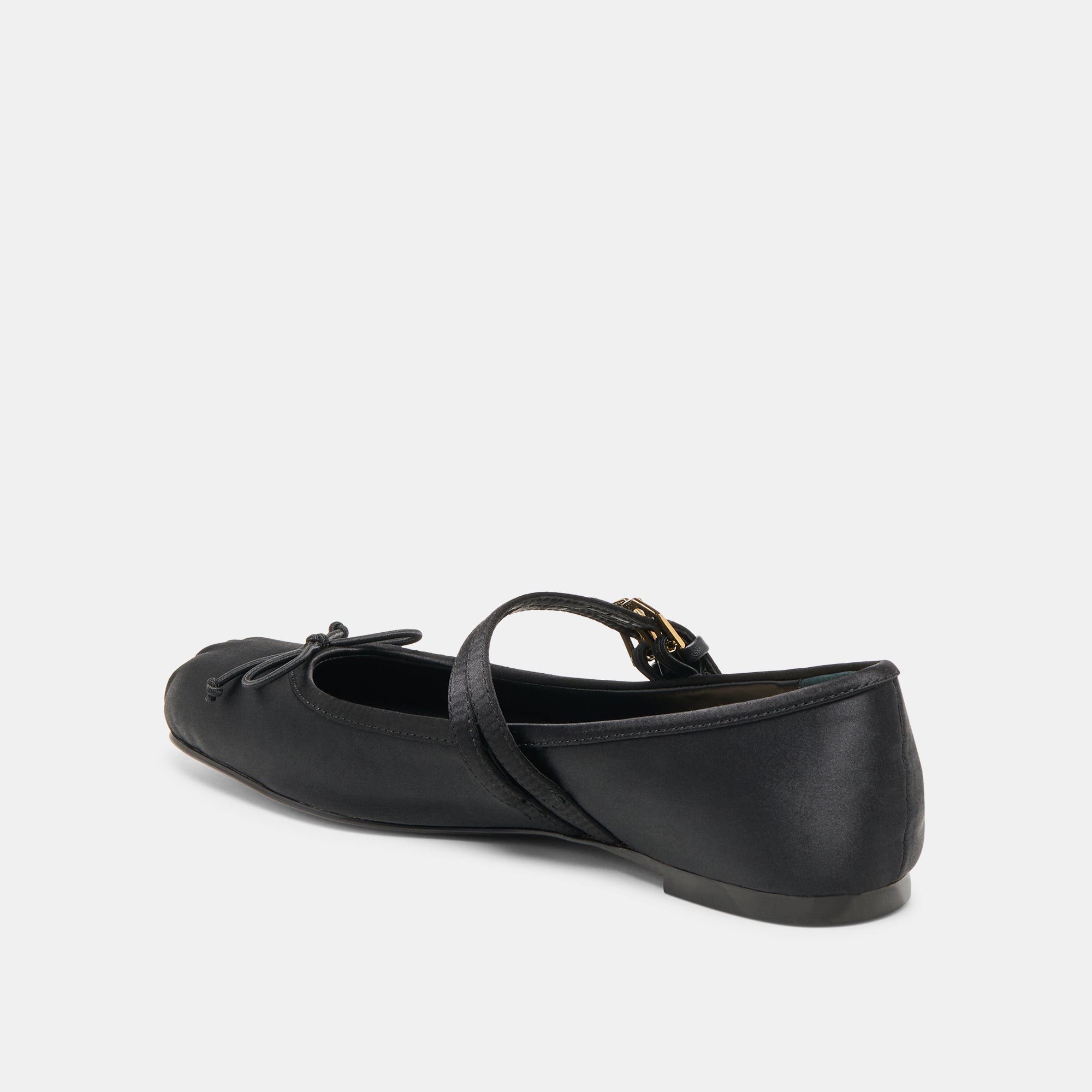 GIBSEN BALLET FLATS ONYX SATIN