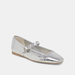 RODNI BALLET FLATS SILVER DISTRESSED LEATHER - re:vita