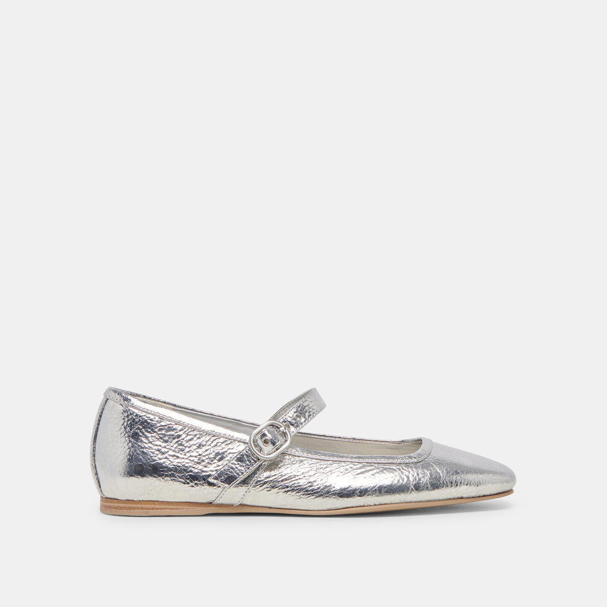 RODNI BALLET FLATS SILVER DISTRESSED LEATHER - re:vita