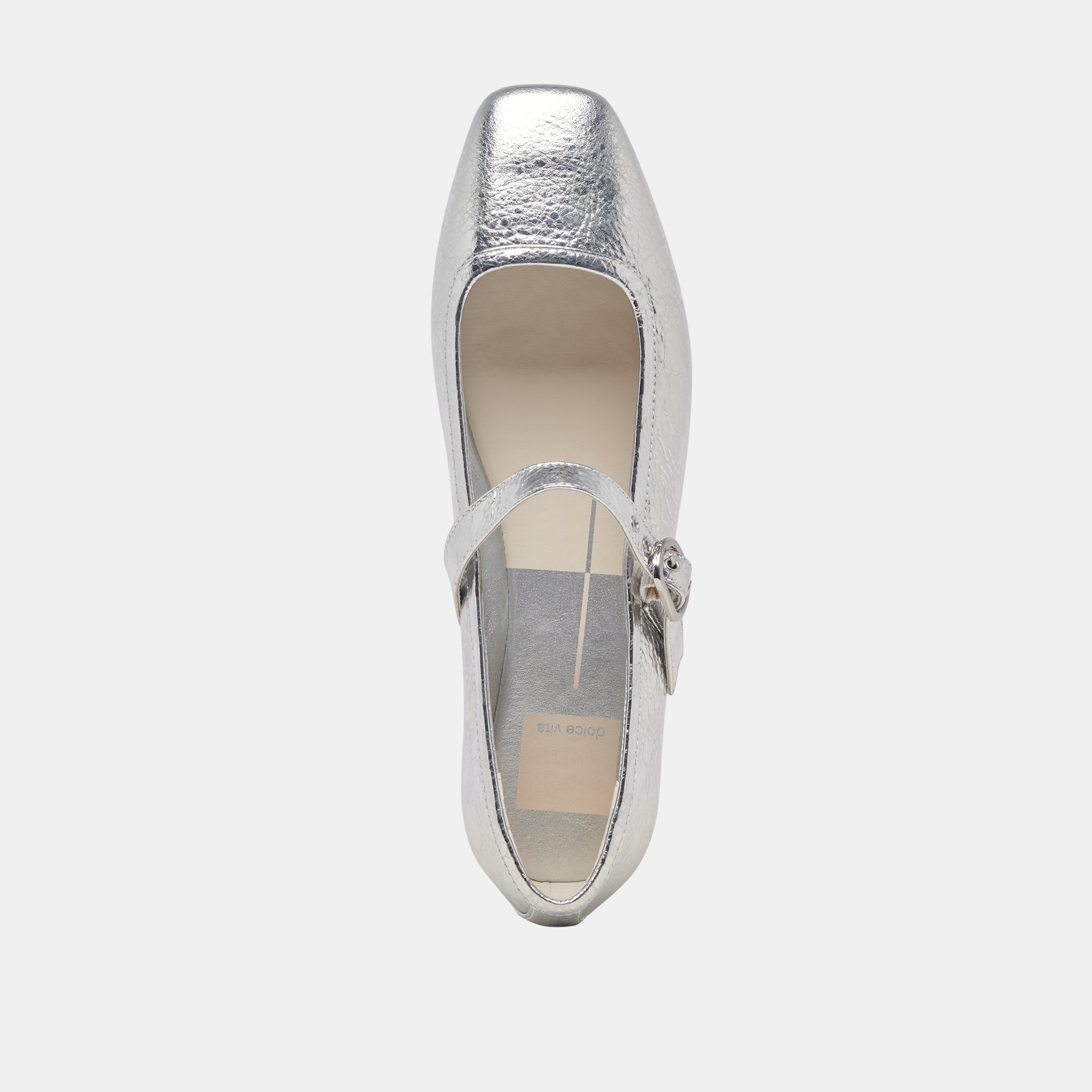RODNI BALLET FLATS SILVER DISTRESSED LEATHER - re:vita