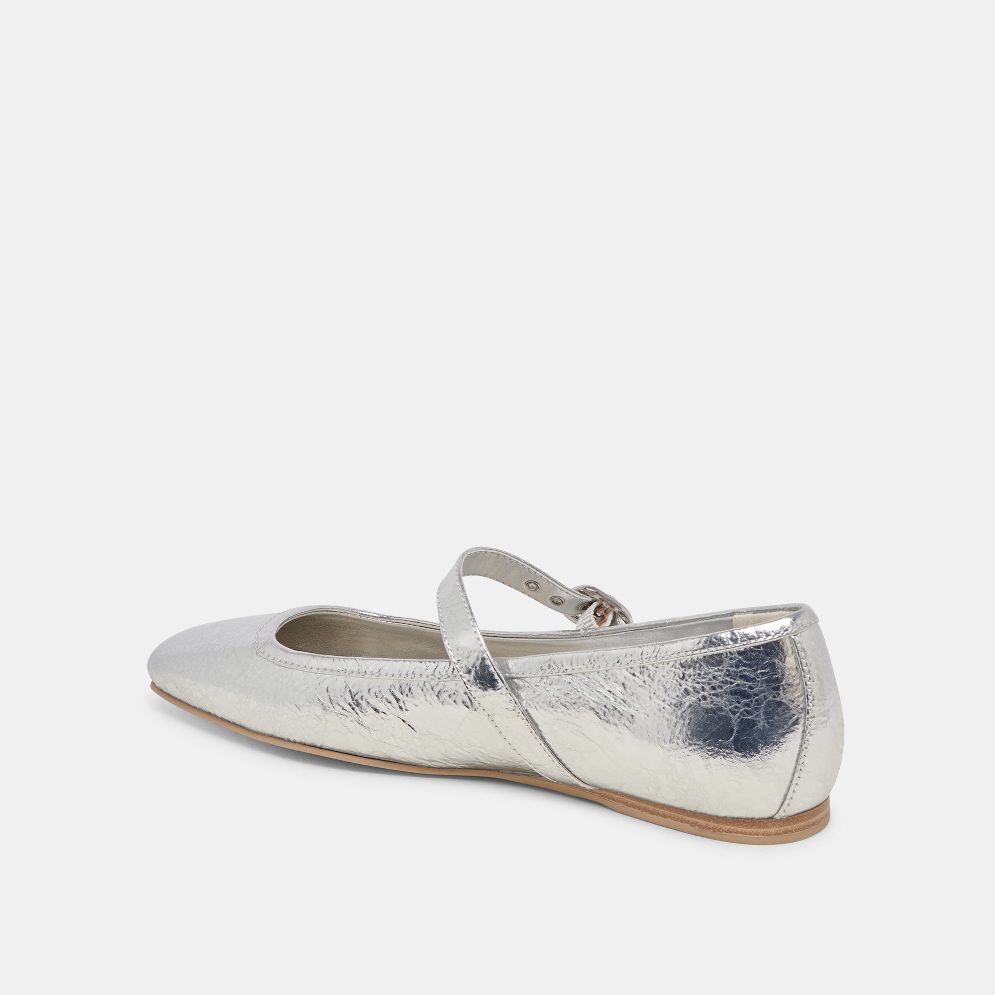 RODNI BALLET FLATS SILVER DISTRESSED LEATHER - re:vita