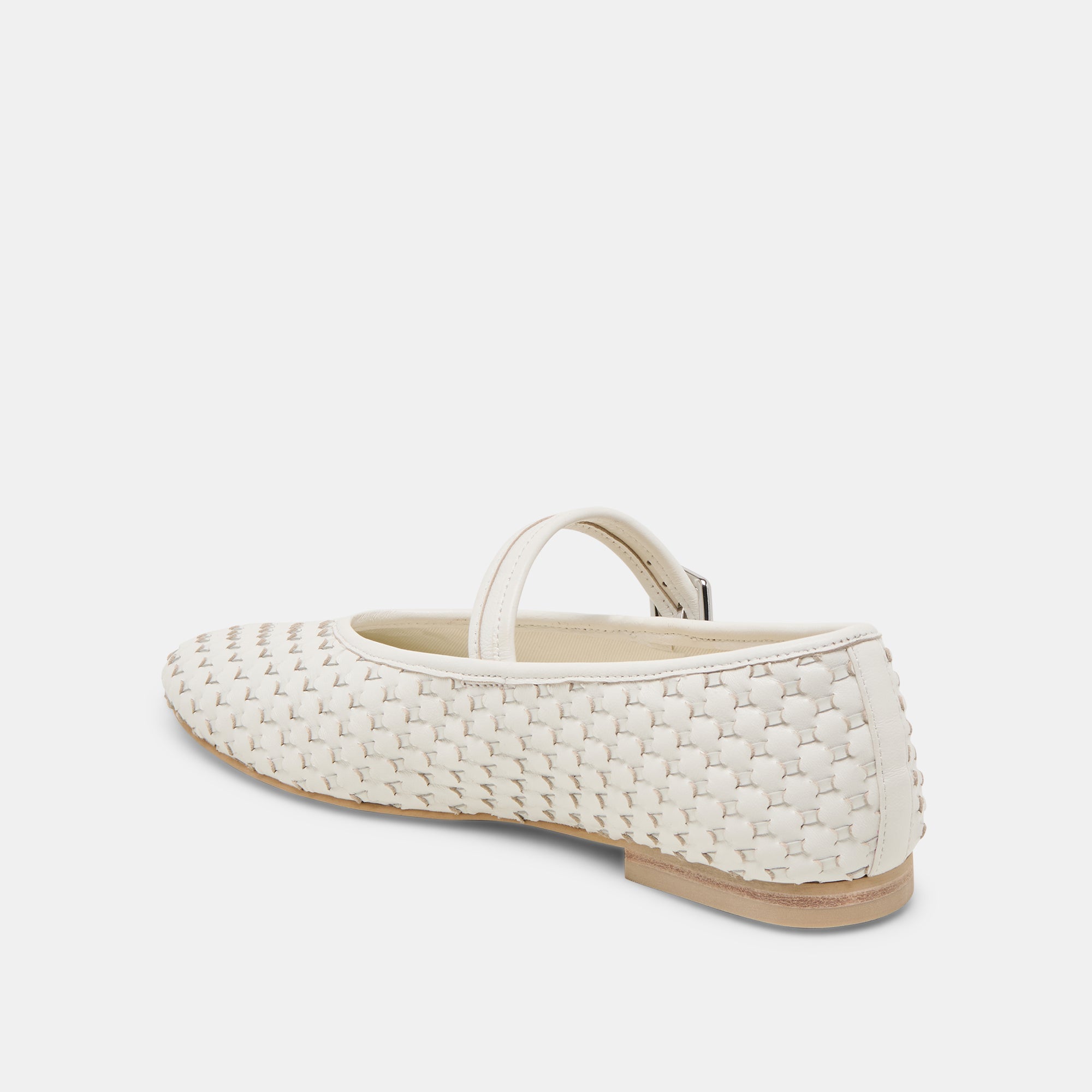 ROSLYN WOVEN BALLET FLATS TRUE WHITE WOVEN LEATHER