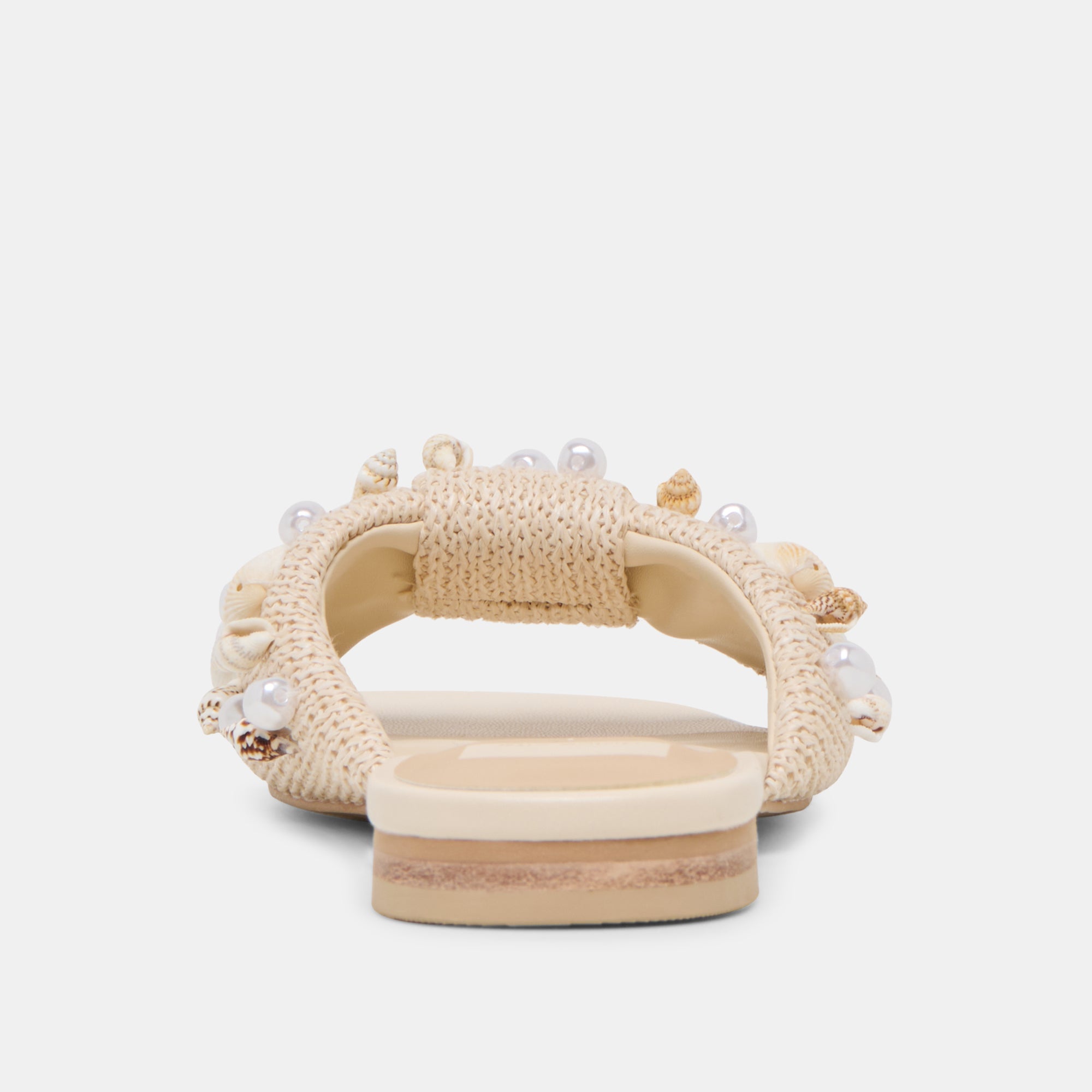 LIZZA SANDALS OATMEAL BEADED RAFFIA