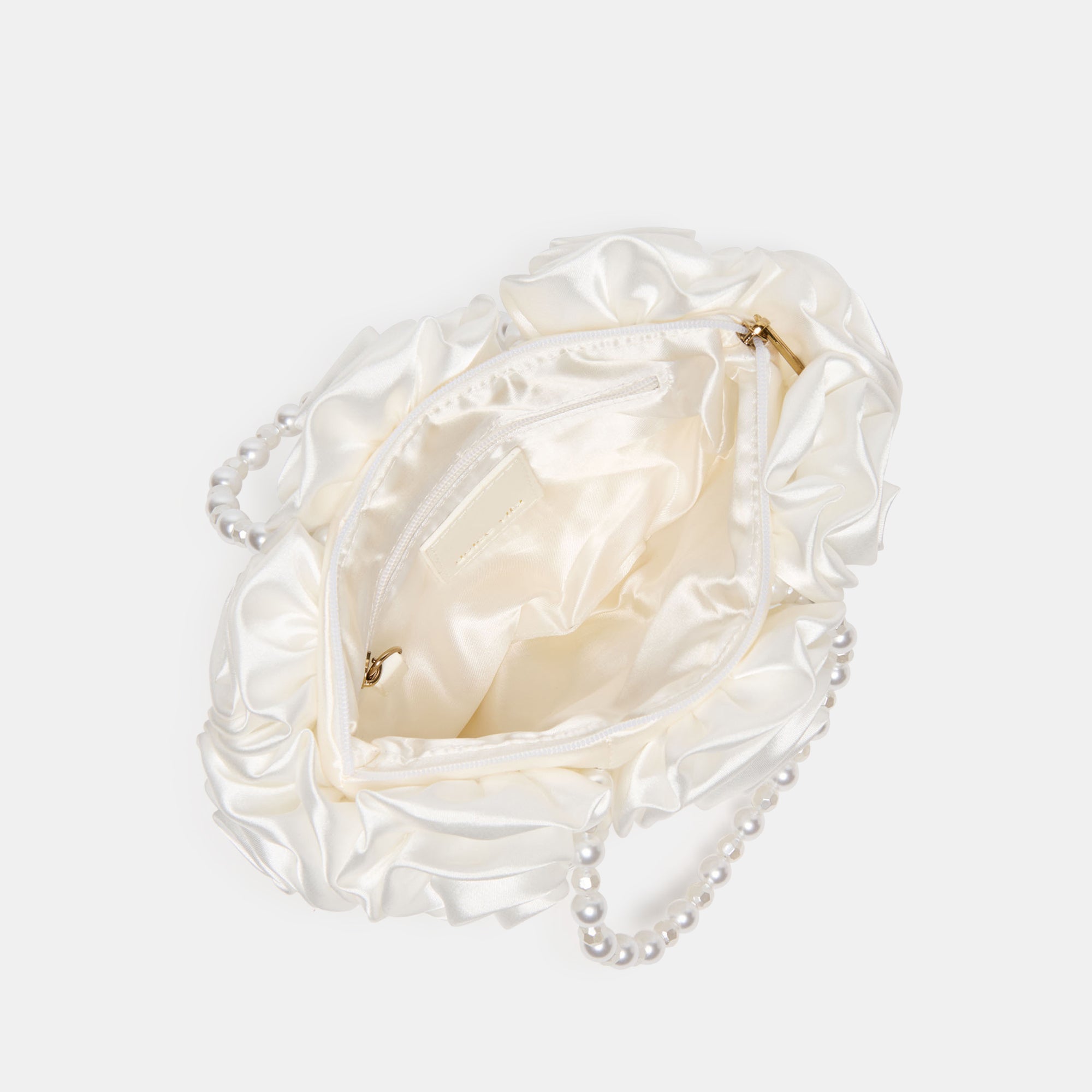 AUBREY HANDBAG WHITE SATIN