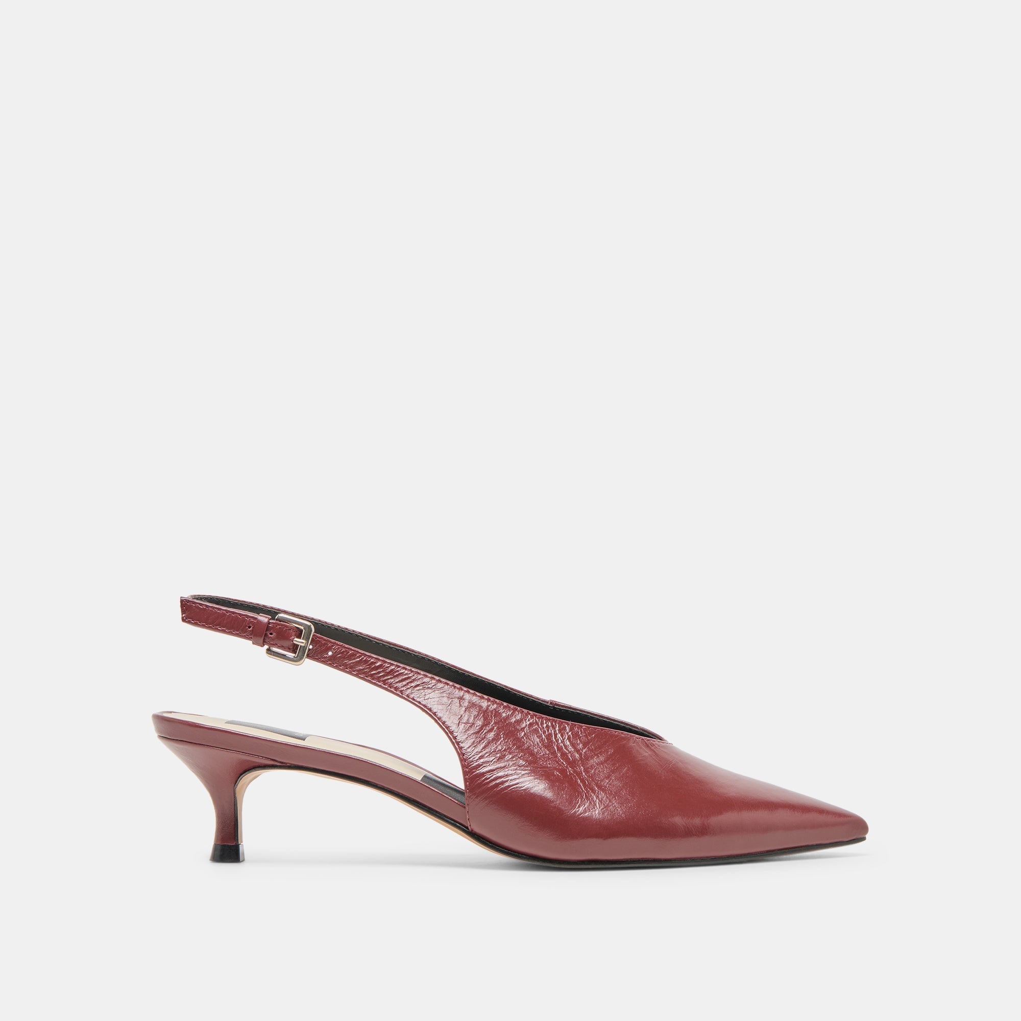 ALENNA HEELS OXBLOOD CRINKLE PATENT