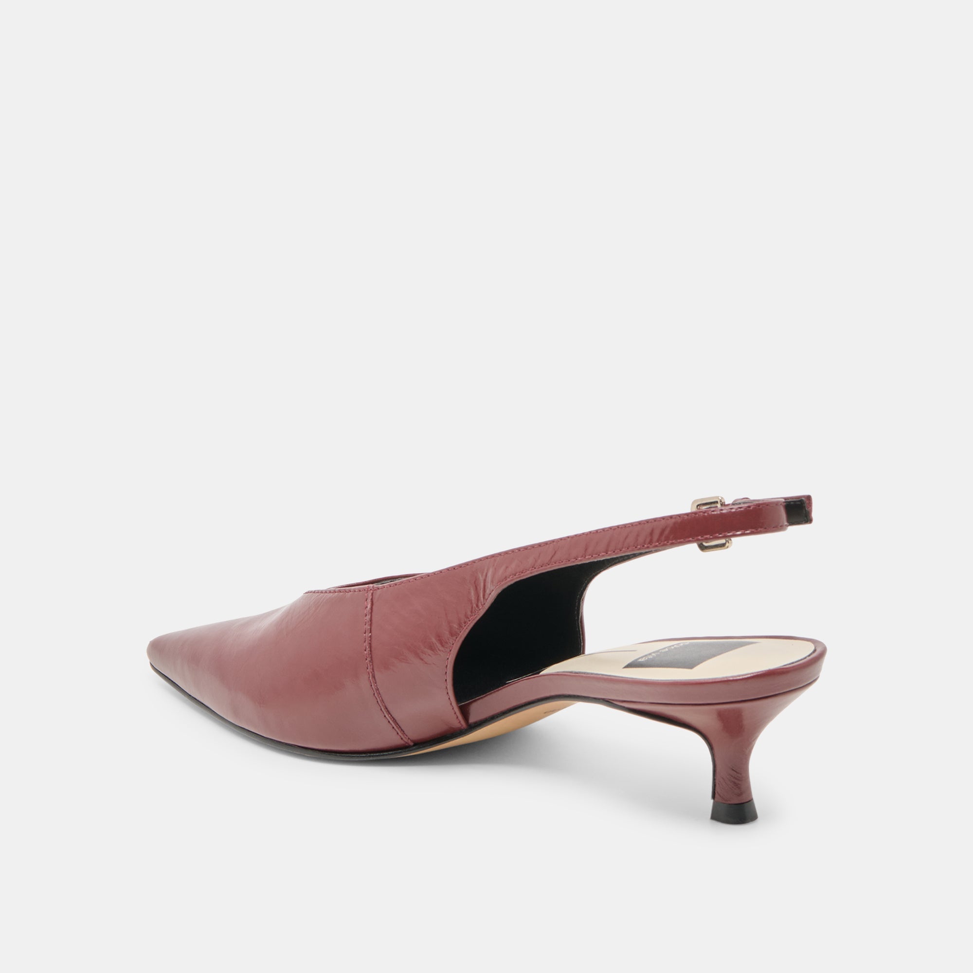ALENNA HEELS OXBLOOD CRINKLE PATENT