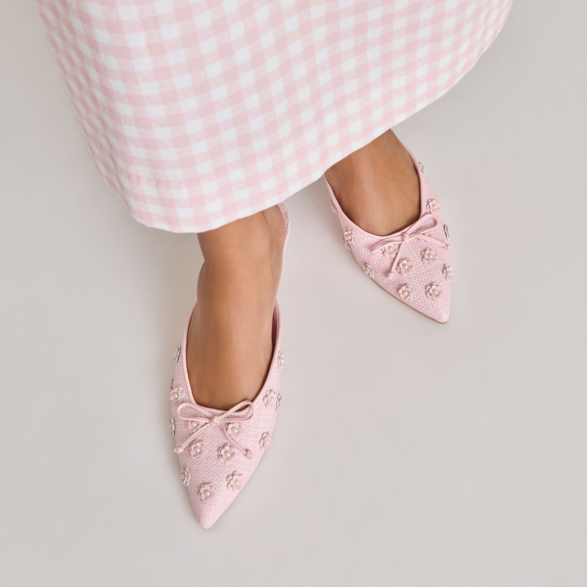 CAMILO X BYRDIE GOLF HEELS PINK RAFFIA