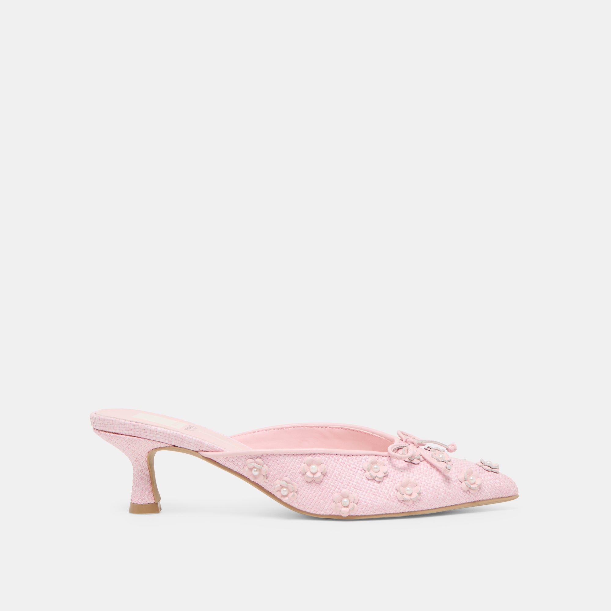 CAMILO X BYRDIE GOLF HEELS PINK RAFFIA