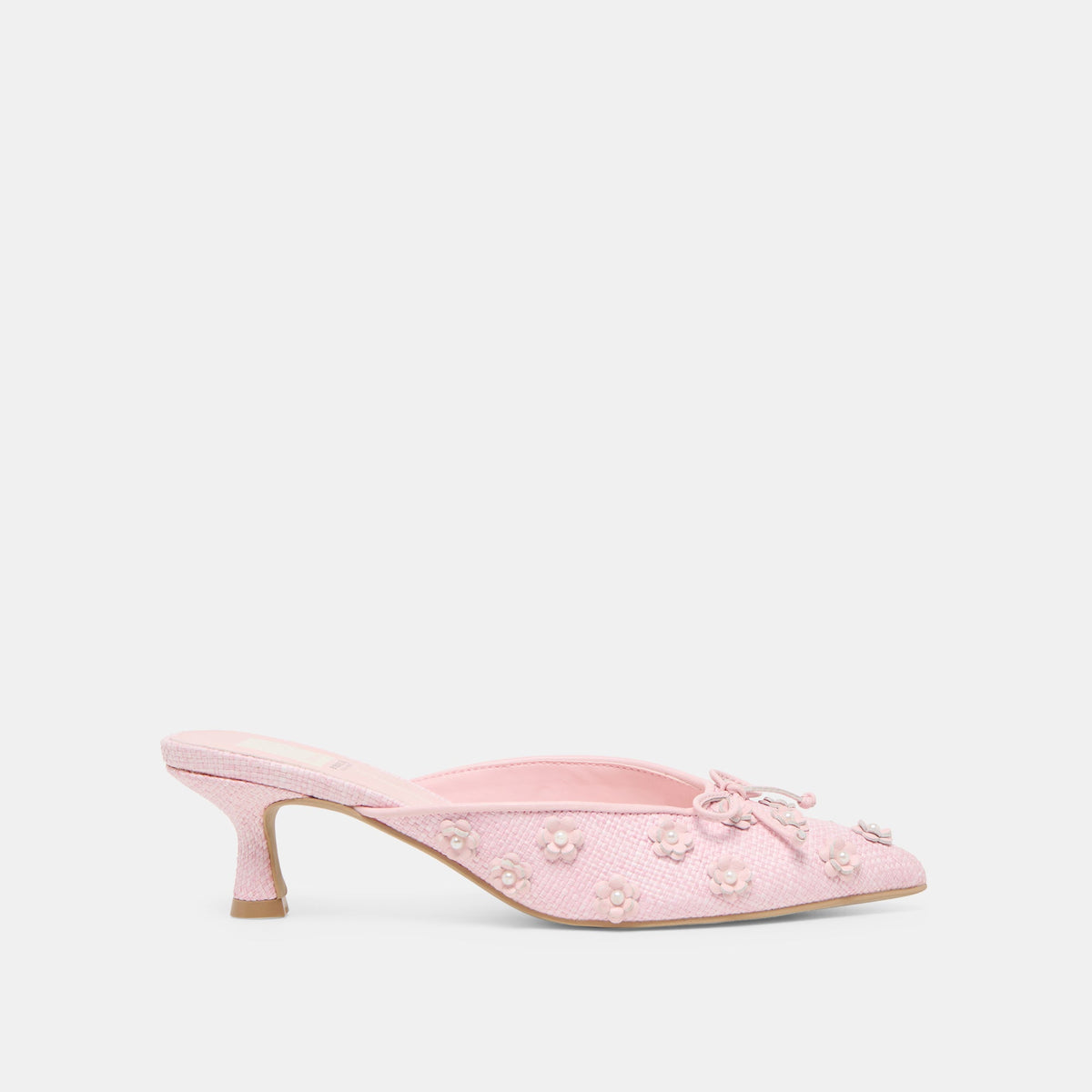 CAMILO X BYRDIE GOLF HEELS PINK RAFFIA