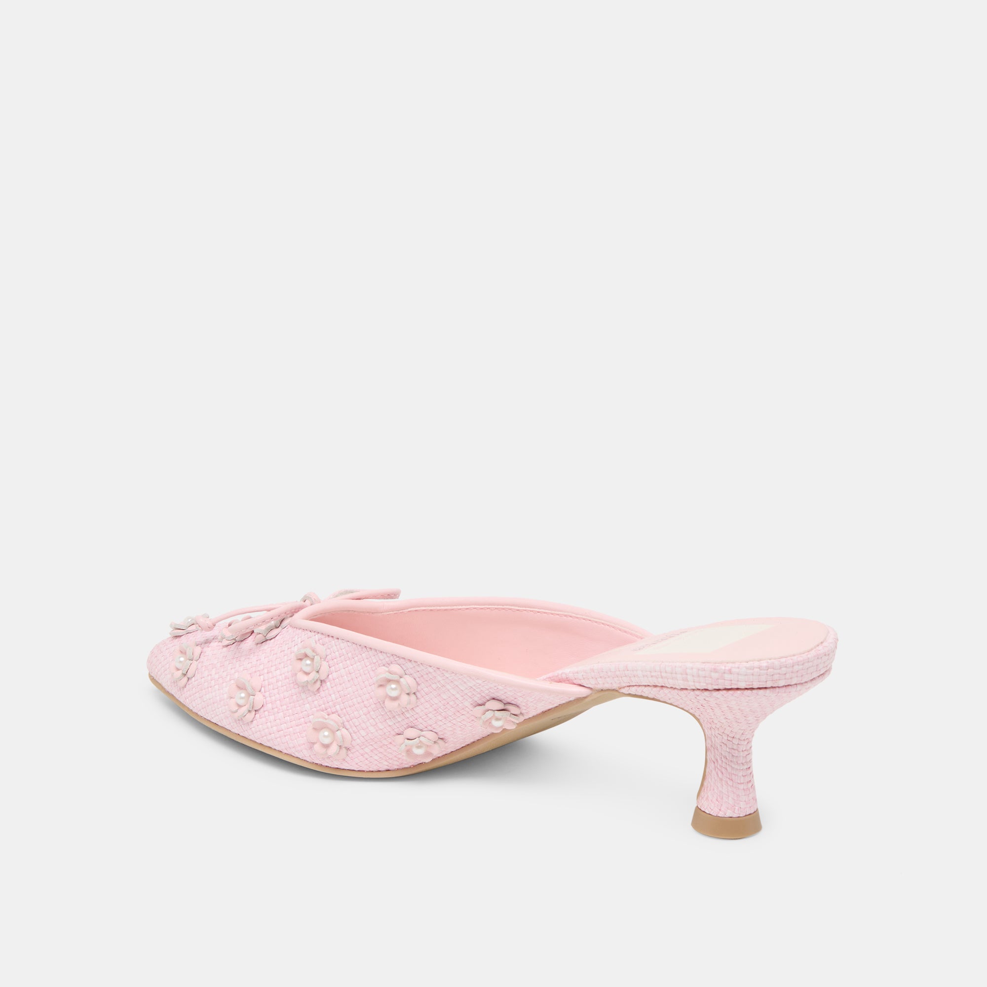 CAMILO X BYRDIE GOLF HEELS PINK RAFFIA