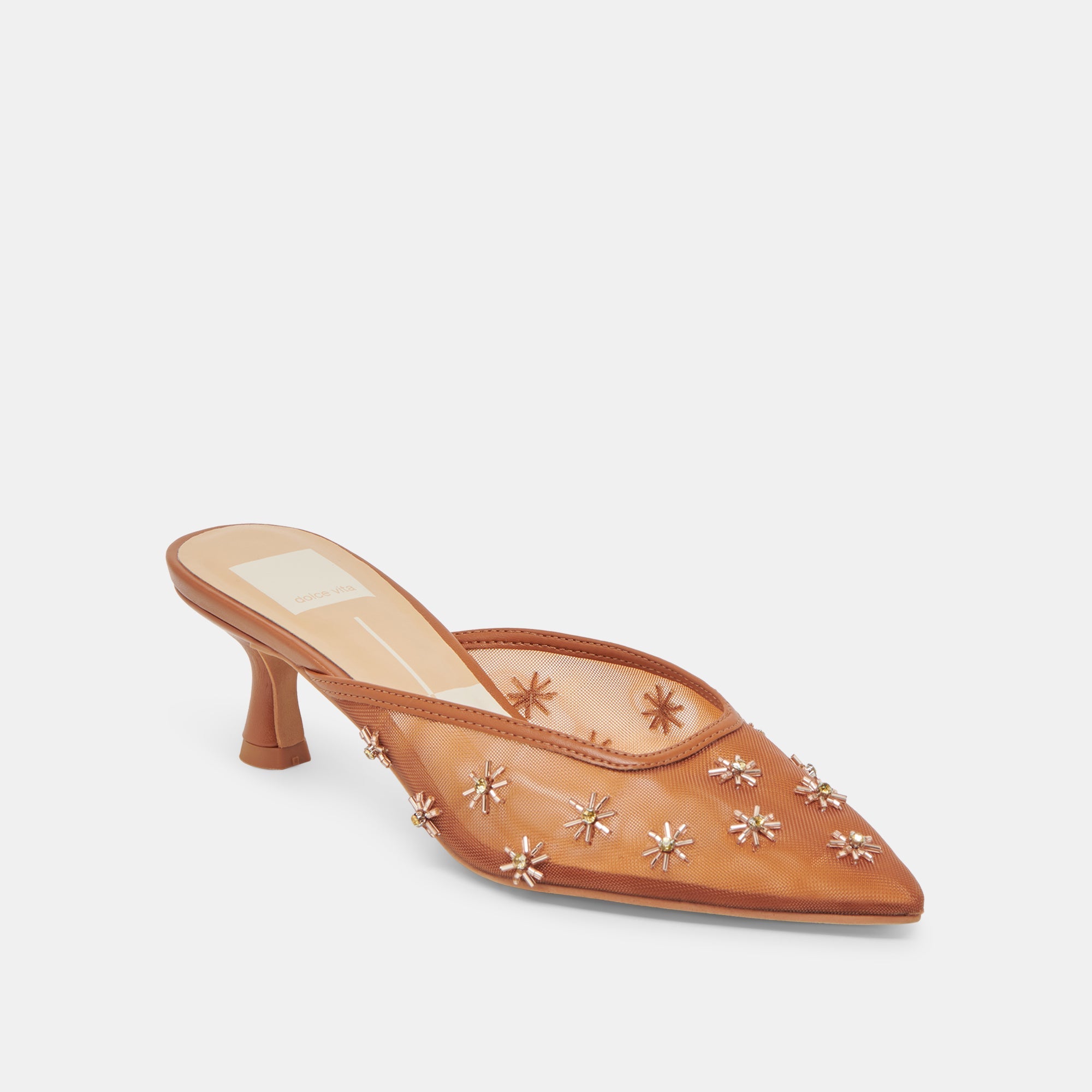 CLARA WIDE HEELS SADDLE MESH