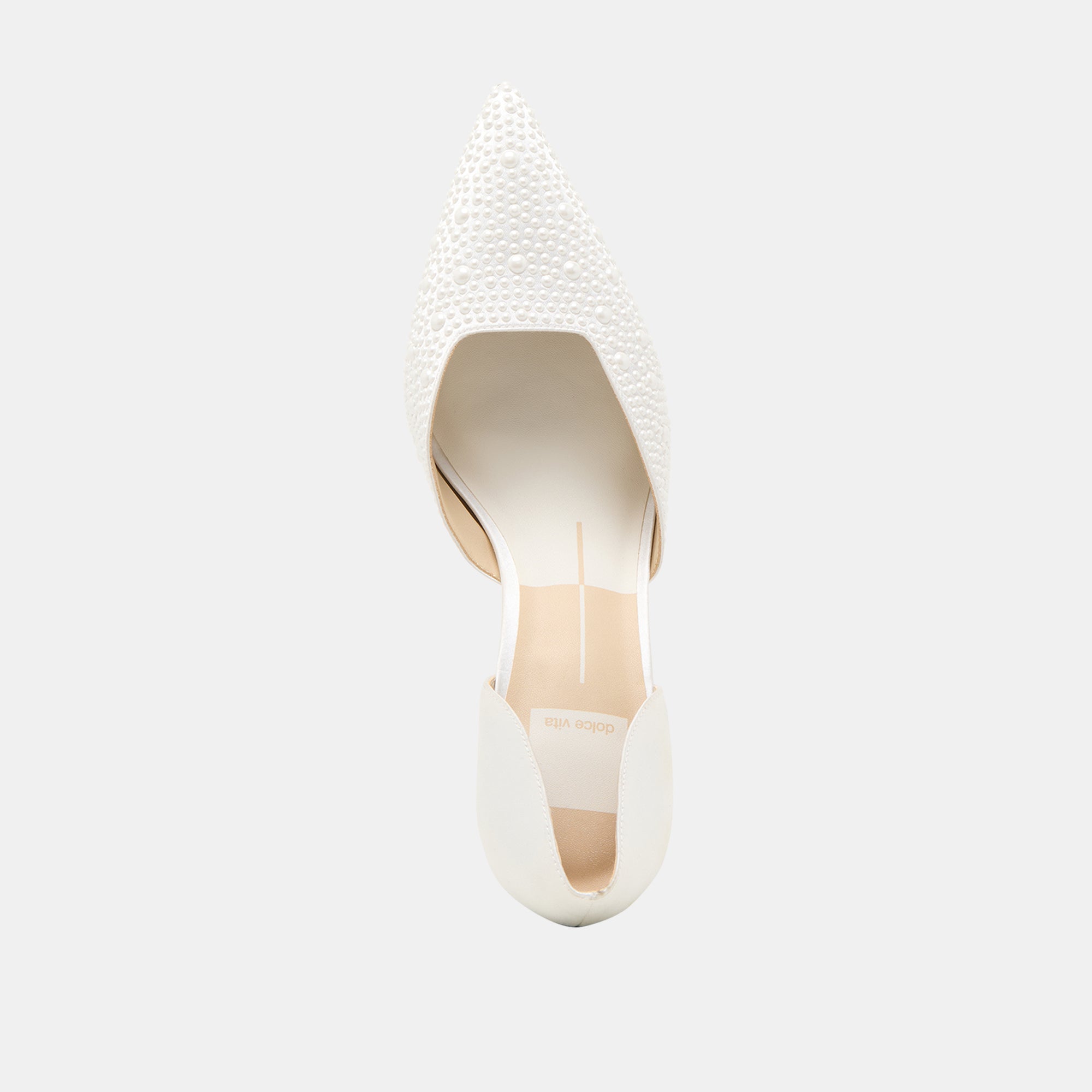 ELOY PEARL HEELS TRUE WHITE SATIN