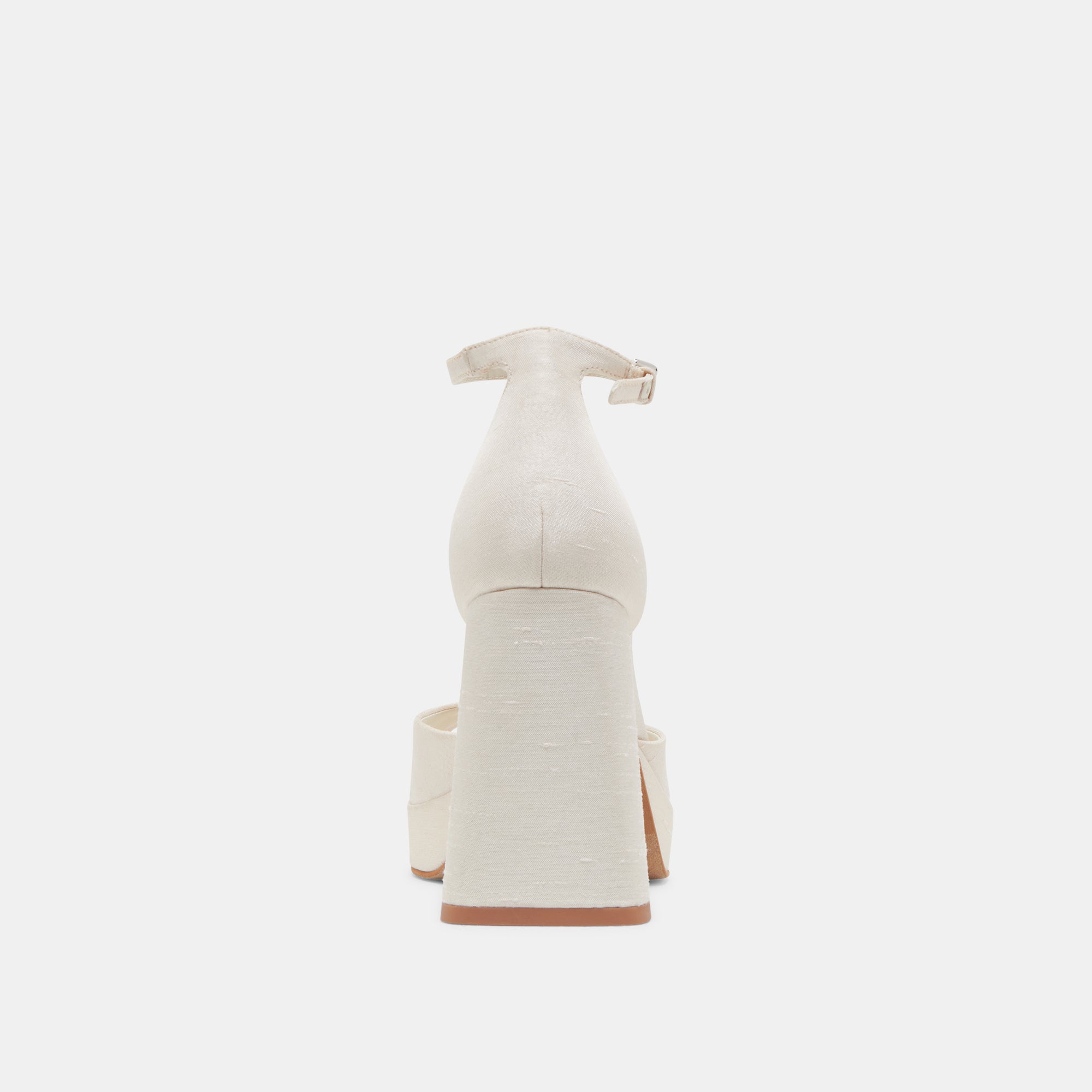 PANDRO WIDE HEELS WHITE SATIN